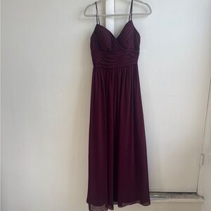 Bill Levkoff burgundy bridesmaid dress
